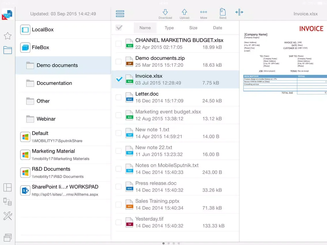 Tangkapan skrin WorksPad for Good iPad 