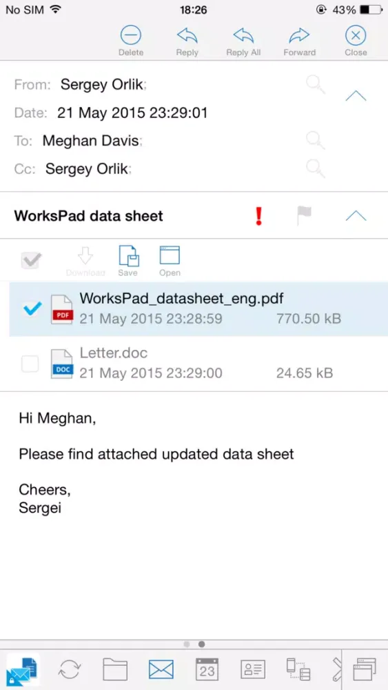 Ảnh chụp màn hình của WorksPad for MobileIron