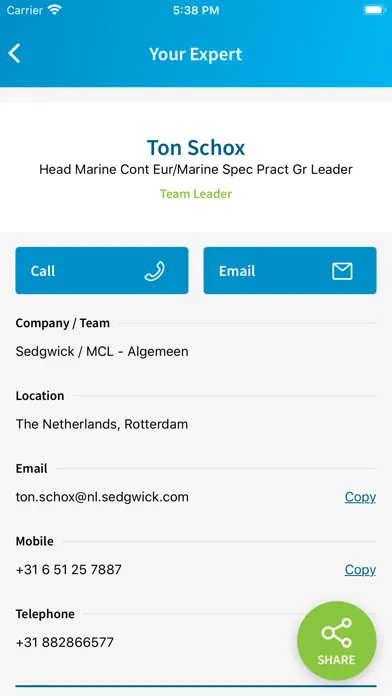 Ảnh chụp màn hình của Sedgwick Marine