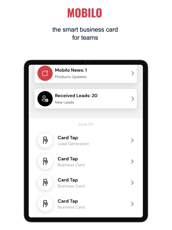 Mobilo Card iPad  स्क्रीनशॉट