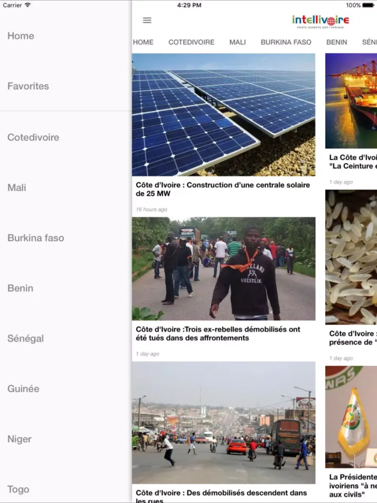 Capturas de pantalla de Intellivoire Actualités Afrique-Côte d'Ivoire iPad 