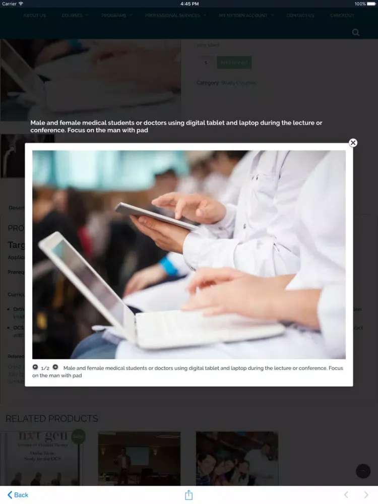 ภาพหน้าจอของ Nxt Gen PT iPad 