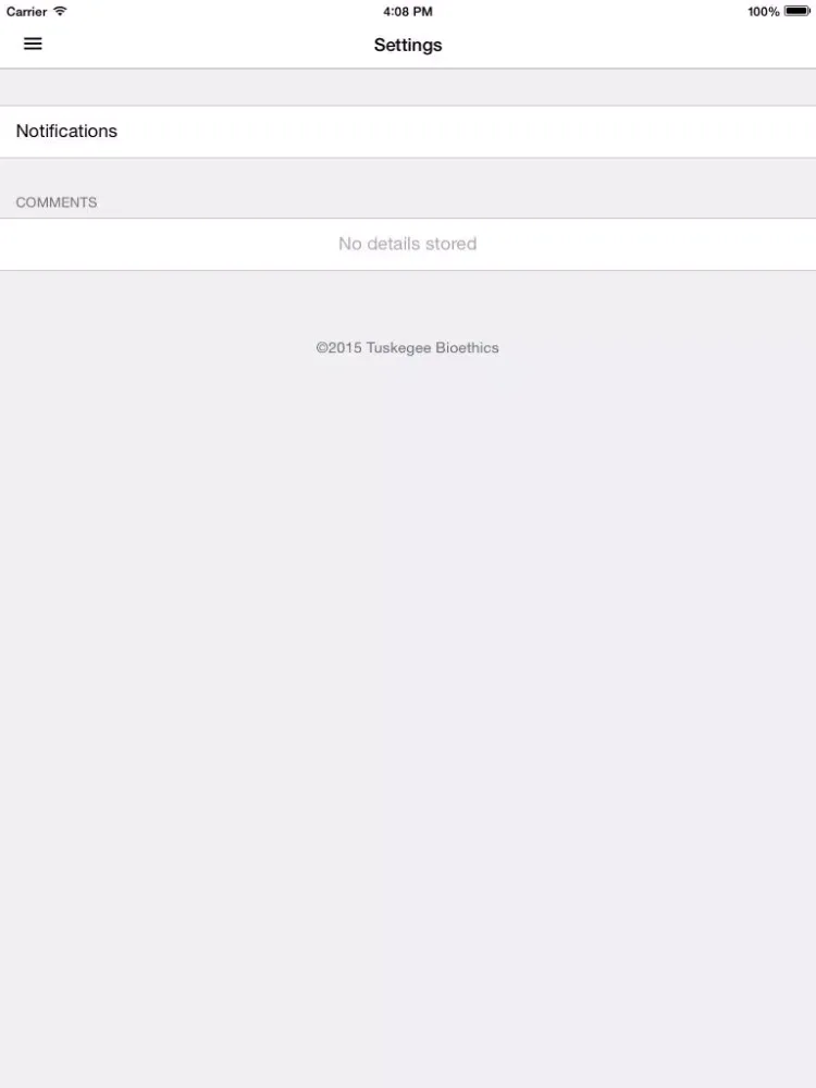 Tuskegee National Center for Bioethics in Research and Health Care iPad  Screenshots