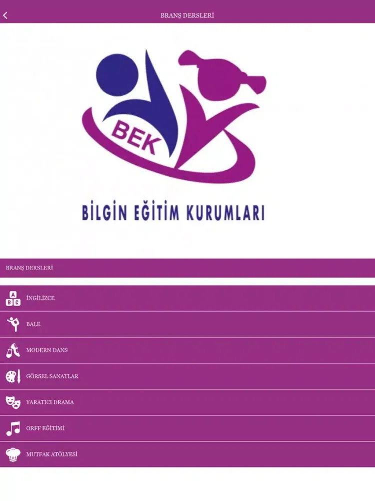 Tangkapan skrin Atakent Bilgin Eğitim iPad 