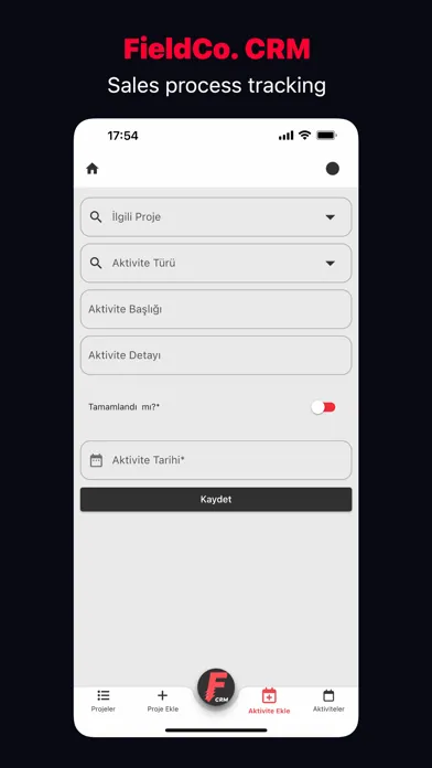 Tangkapan skrin FieldCo. CRM