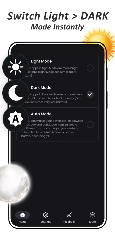 Tangkapan layar Dark Mode