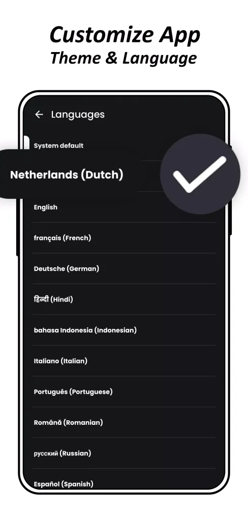 Tangkapan layar Dark Mode