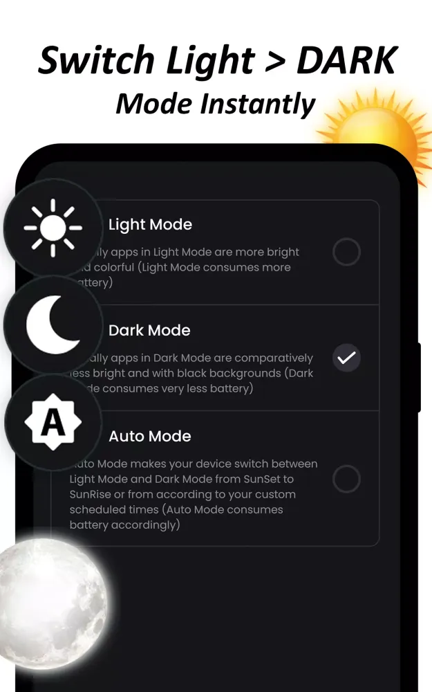 Tangkapan layar Dark Mode