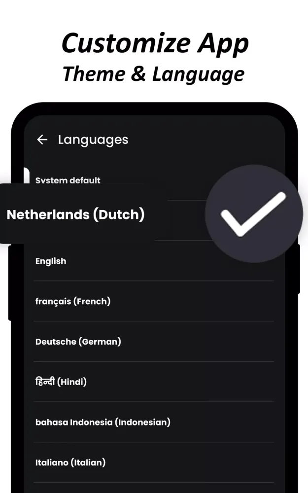 Tangkapan layar Dark Mode