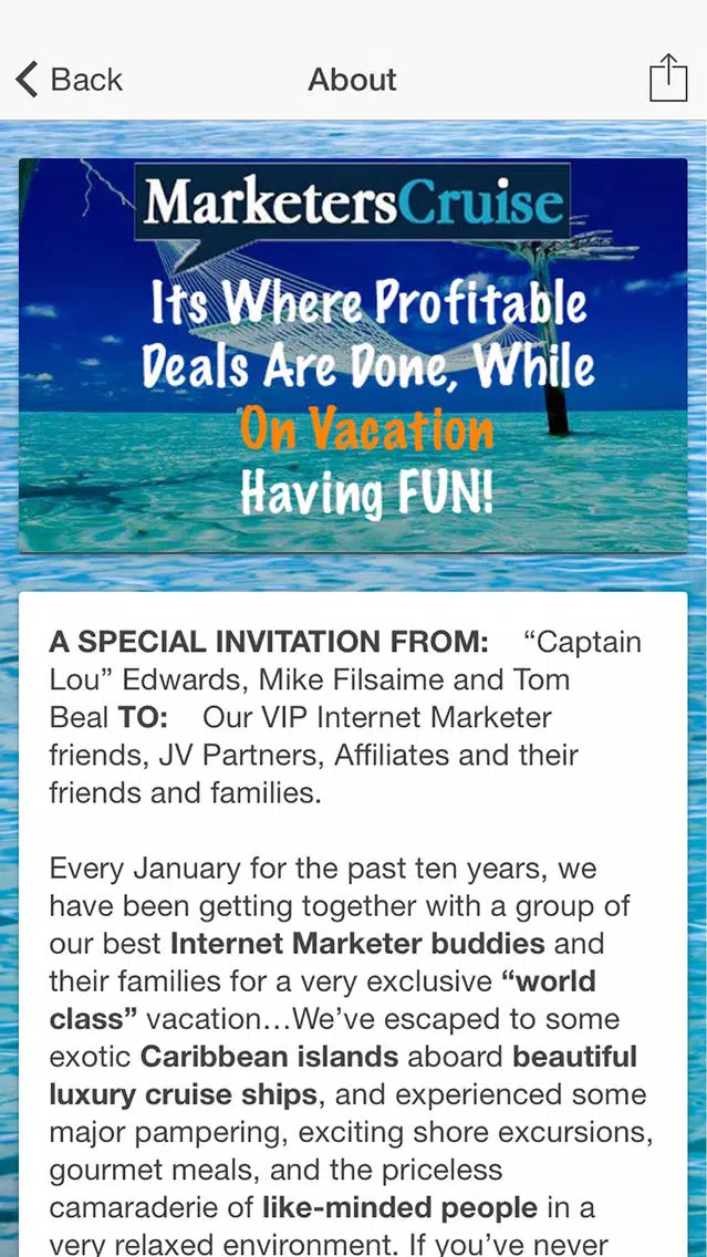 Tangkapan layar Marketers Cruise