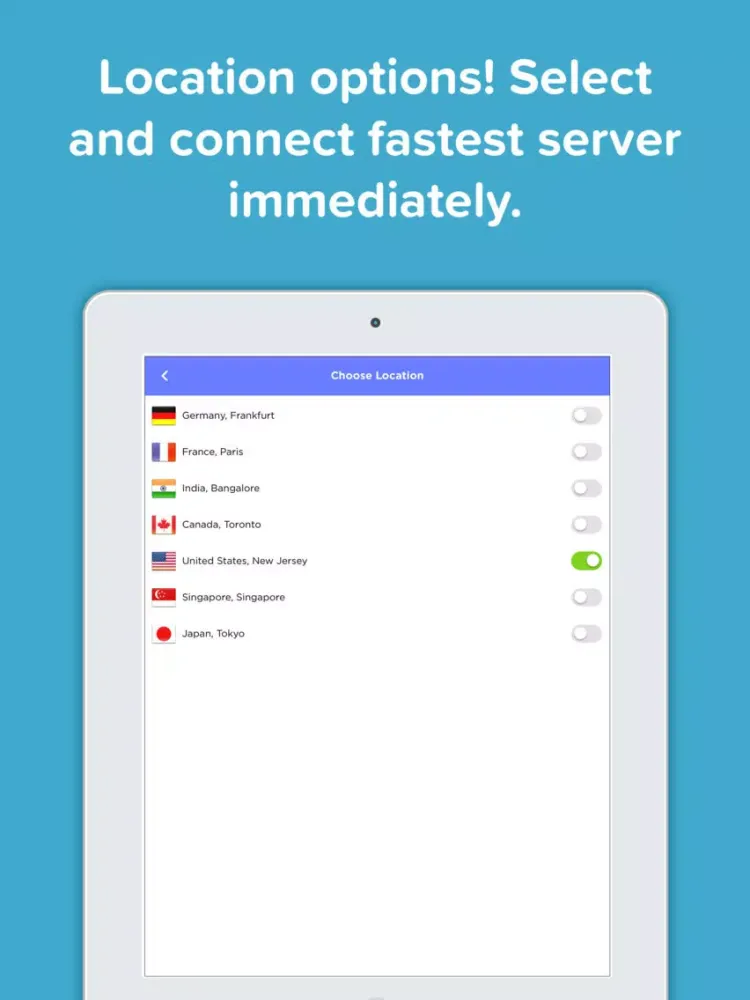 Jet VPN iPad  स्क्रीनशॉट
