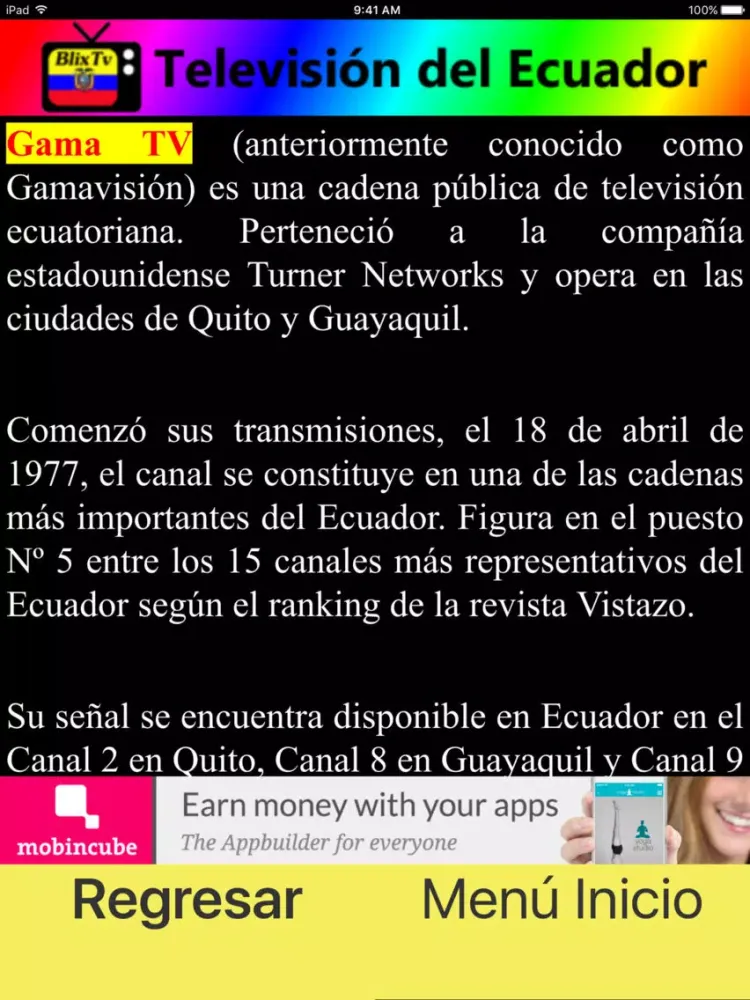 Captures d'écran de BlixTv - Televisión de Ecuador iPad 