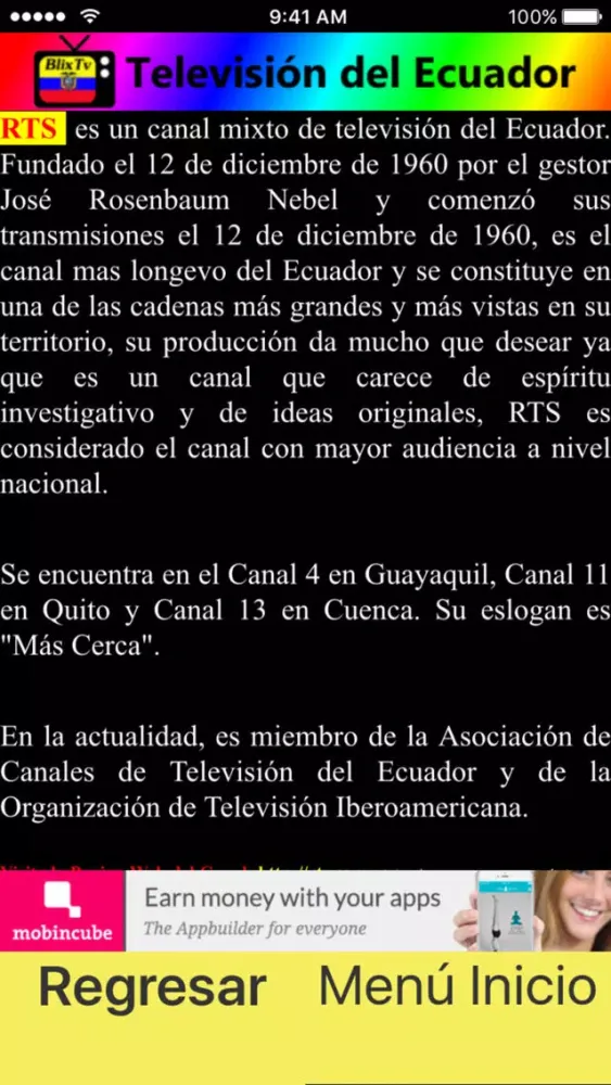 Captures d'écran de BlixTv - Televisión de Ecuador