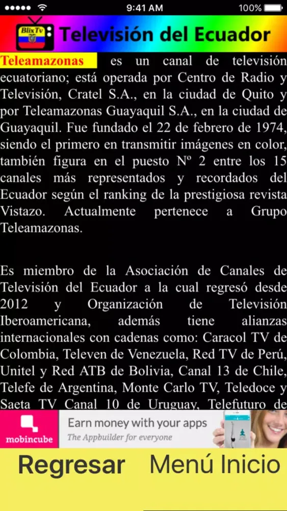 Captures d'écran de BlixTv - Televisión de Ecuador