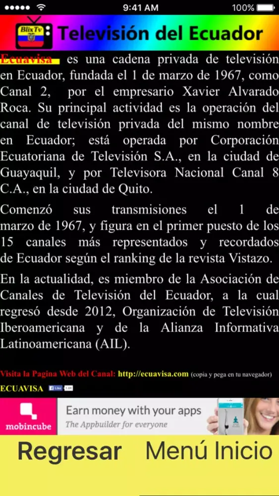 Captures d'écran de BlixTv - Televisión de Ecuador