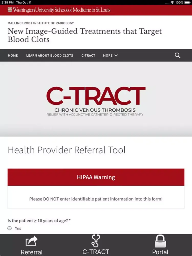 C-TRACT Referral Tool iPad  Screenshots