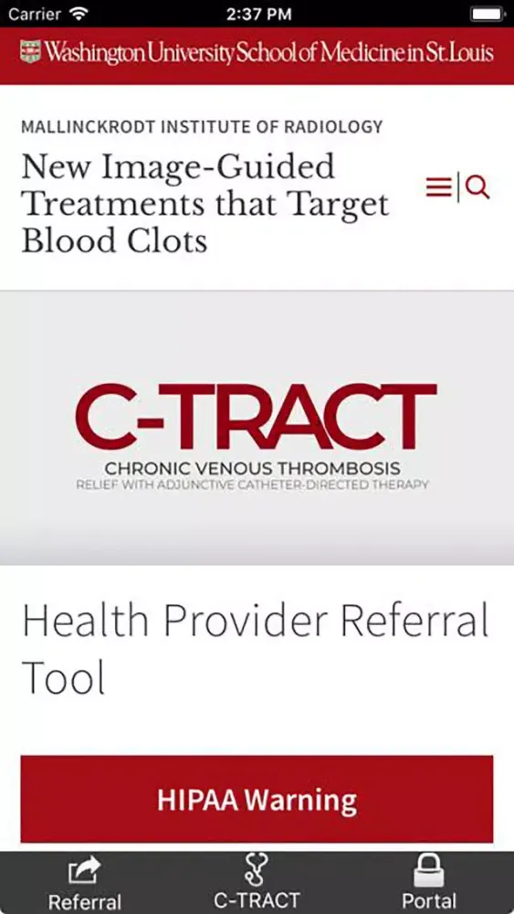 C-TRACT Referral Tool Screenshots