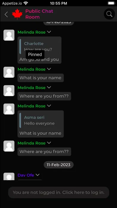 Capturas de pantalla de Canada Chat Room