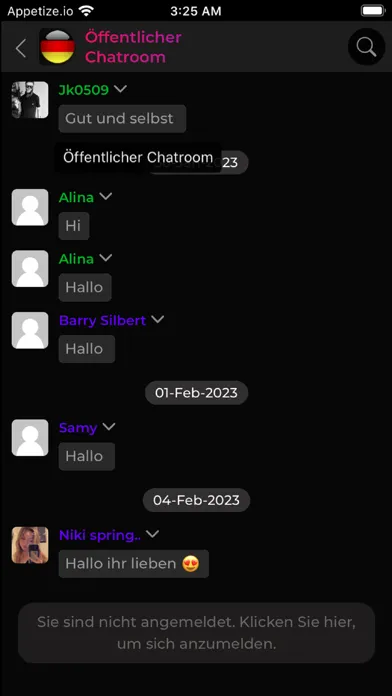Deutscher Chatraum Ekran Görüntüleri