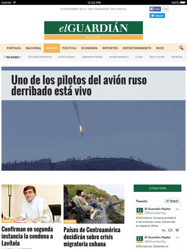 Captures d'écran de El Guardian Digital - Un nuevo medio 100% panameño y 100% digital iPad 