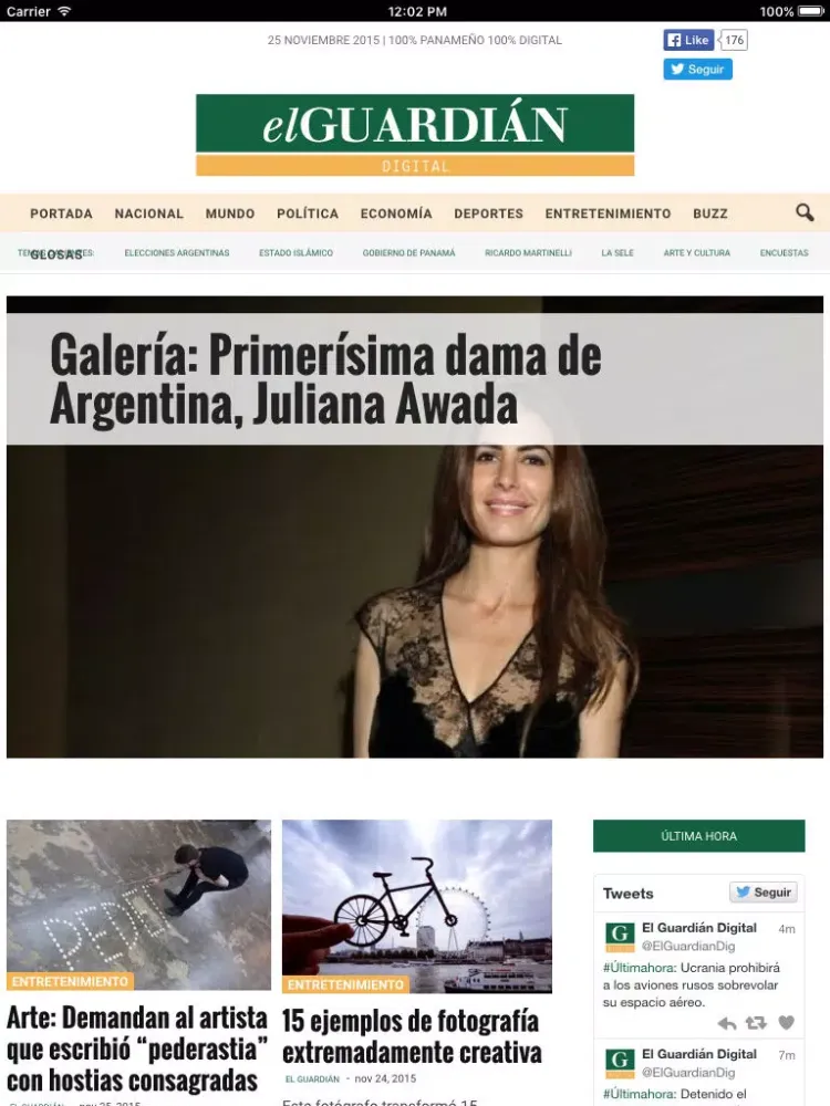 Captures d'écran de El Guardian Digital - Un nuevo medio 100% panameño y 100% digital iPad 