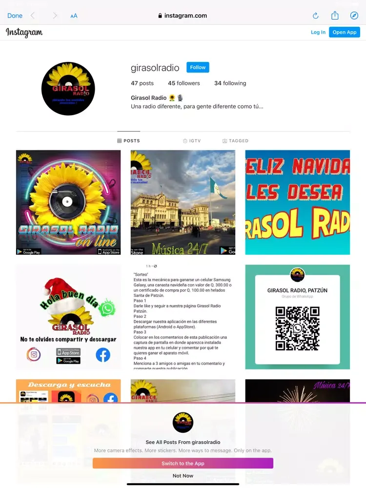 Girasol Radio App iPad  스크린샷