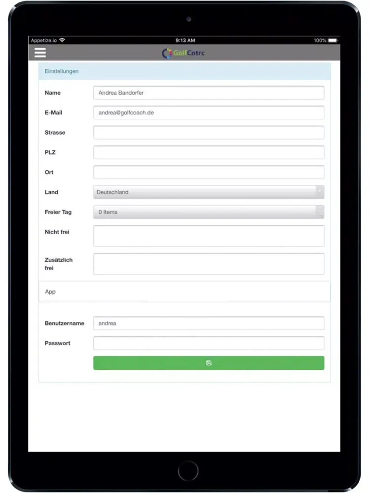 Tangkapan skrin GolfCntrc ABG iPad 