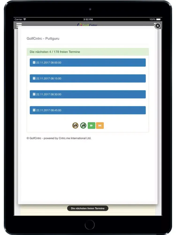 GolfCntrc PG iPad  Screenshots