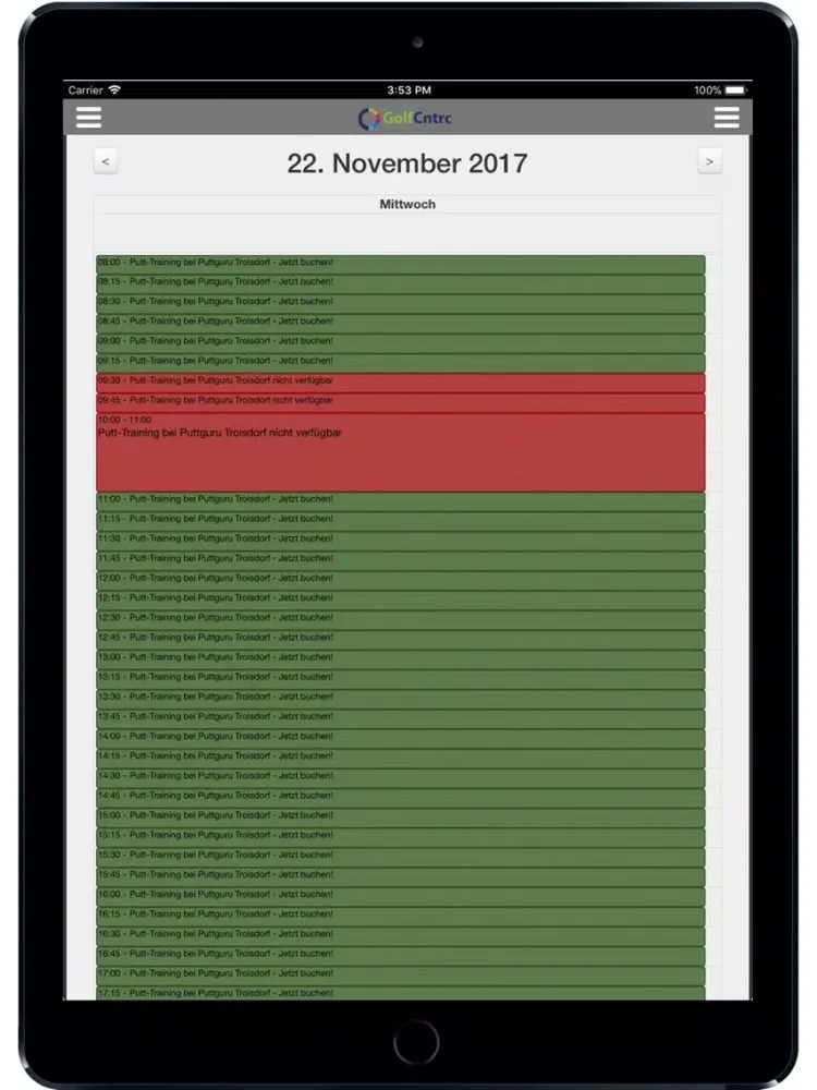 GolfCntrc PG iPad  Screenshots