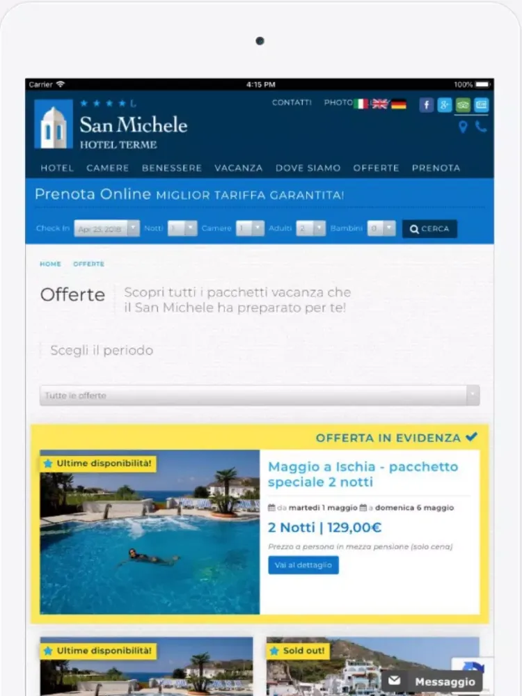 Capturas de pantalla de Hotel Terme San Michele iPad 