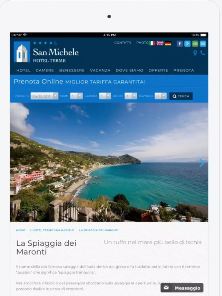 Capturas de pantalla de Hotel Terme San Michele iPad 