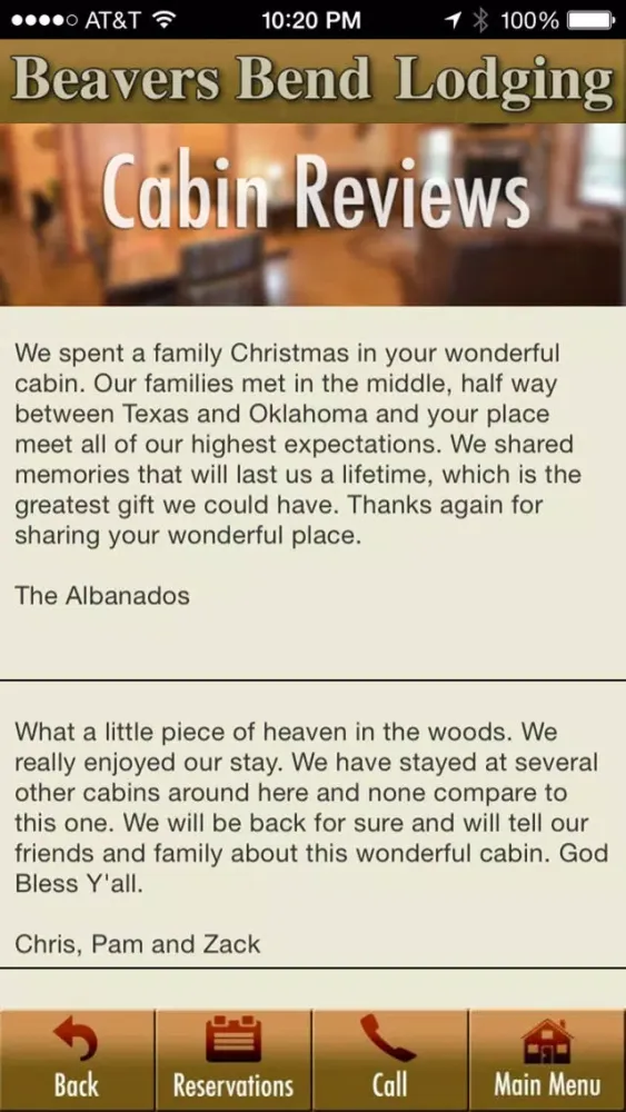 Ảnh chụp màn hình của Beavers Bend Lodging