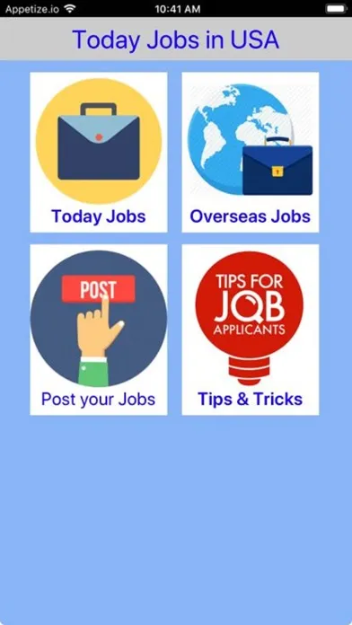 Capturas de tela do Jobs USA