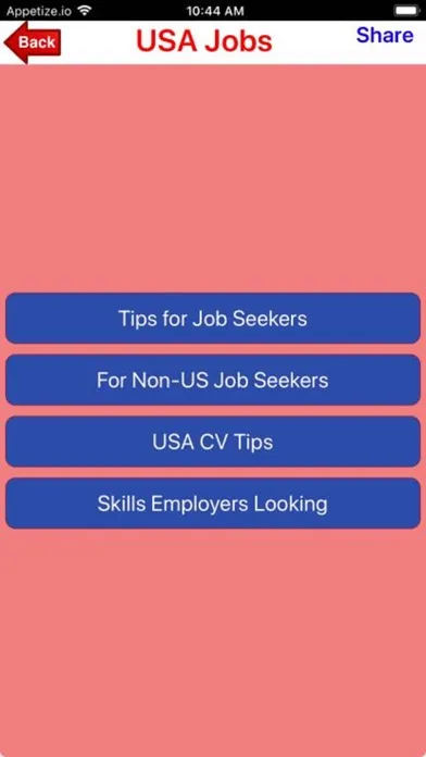Capturas de tela do Jobs USA