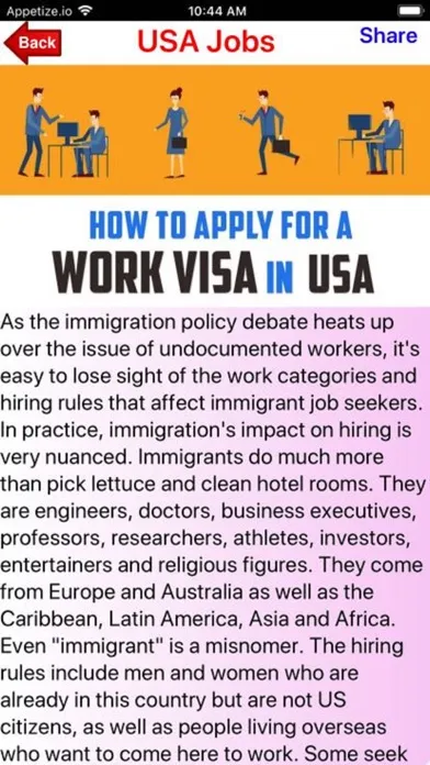 Capturas de tela do Jobs USA