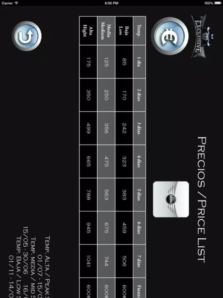 Capturas de pantalla de Exclusive Rental Cars iPad 