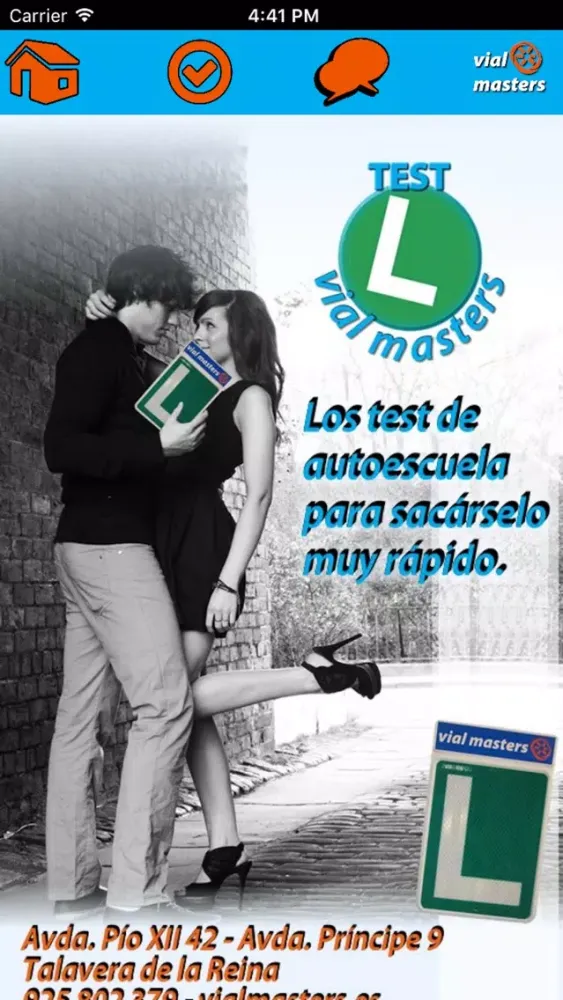 Test Autoescuela VM Screenshots