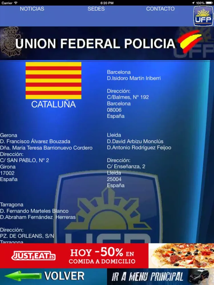 Captures d'écran de UFP - Union Federal de Policía a nivel nacional iPad 