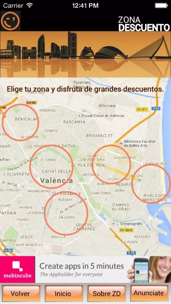 Tangkapan skrin Zona Descuento Valencia - descubre los mejores planes