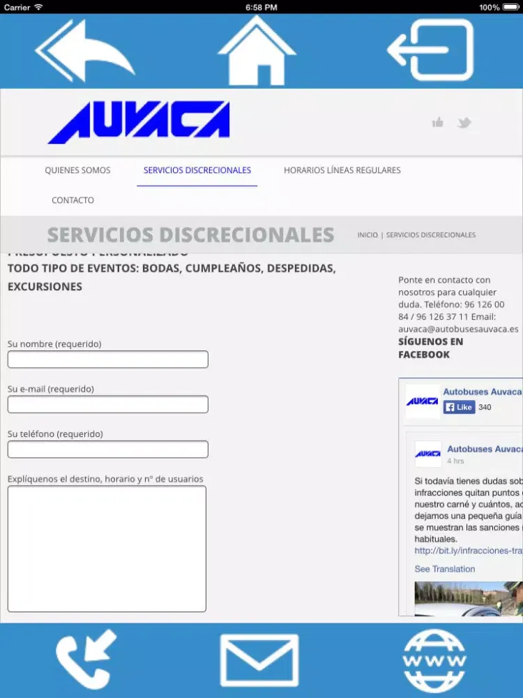 Auvaca - la app que te mueve iPad 应用截图