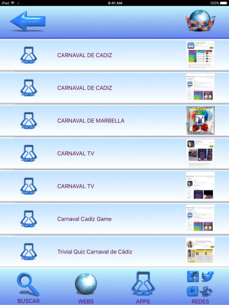 ภาพหน้าจอของ CARNAVAL WEB iPad 