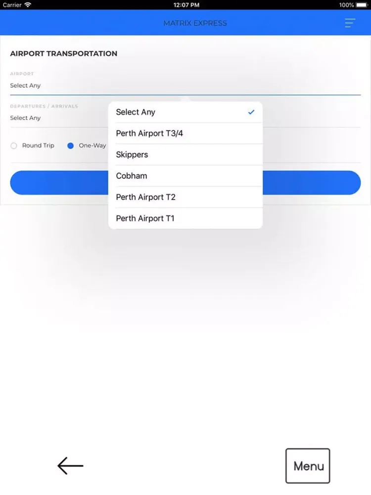 Zrzuty ekranu Matrix Express iPad 