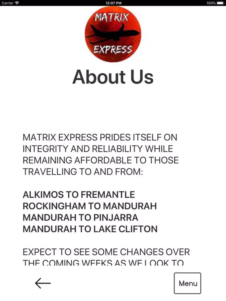 Zrzuty ekranu Matrix Express iPad 