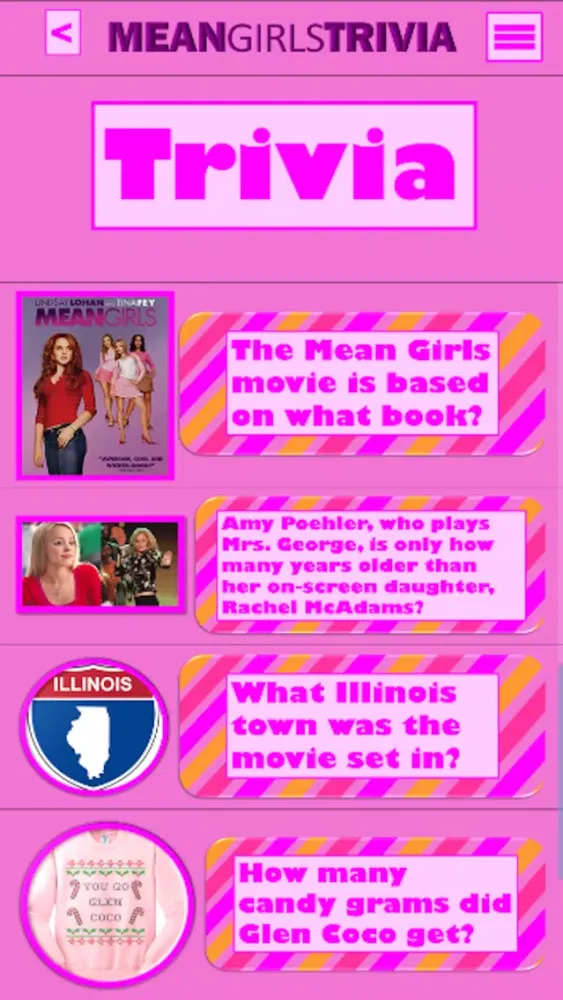 Captures d'écran de Mean Girls Trivia