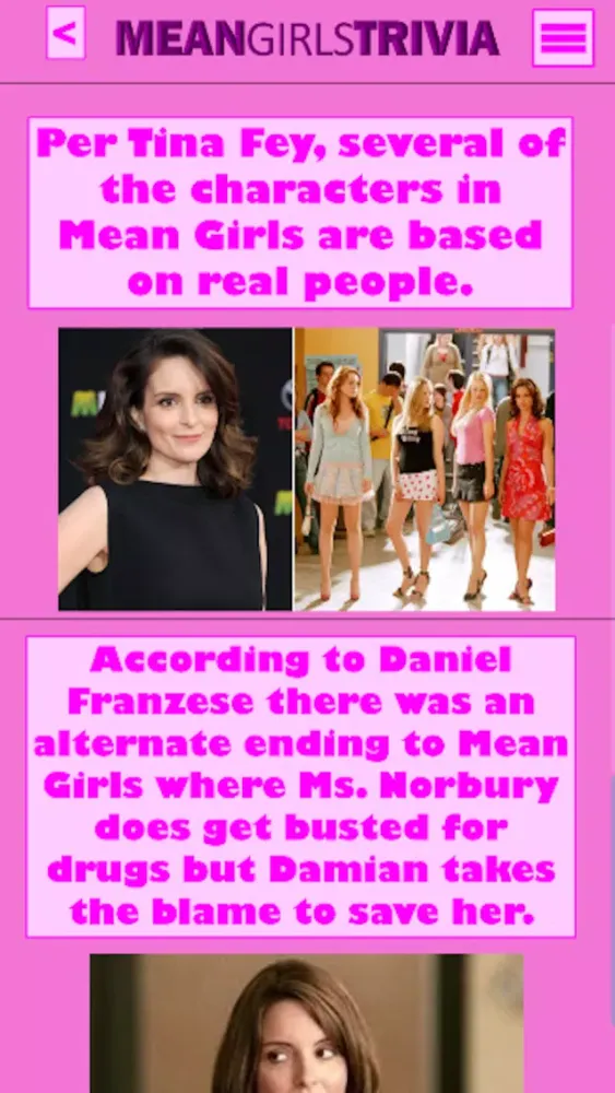 Captures d'écran de Mean Girls Trivia