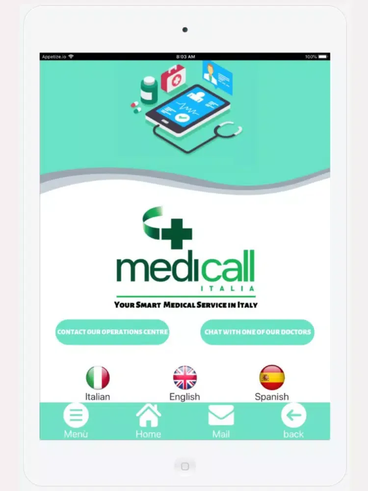 Medi-Call Italy iPad  स्क्रीनशॉट