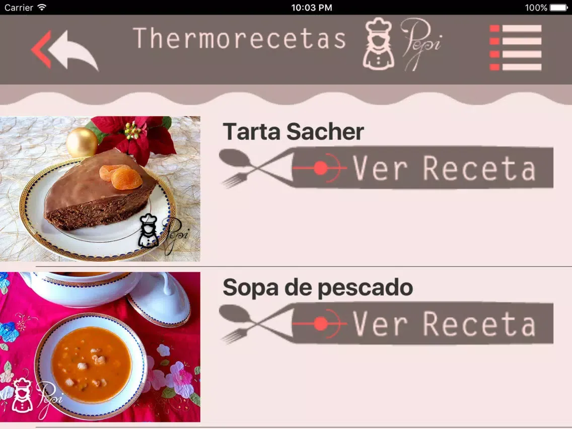 Captures d'écran de Recetas para Thermomix iPad 