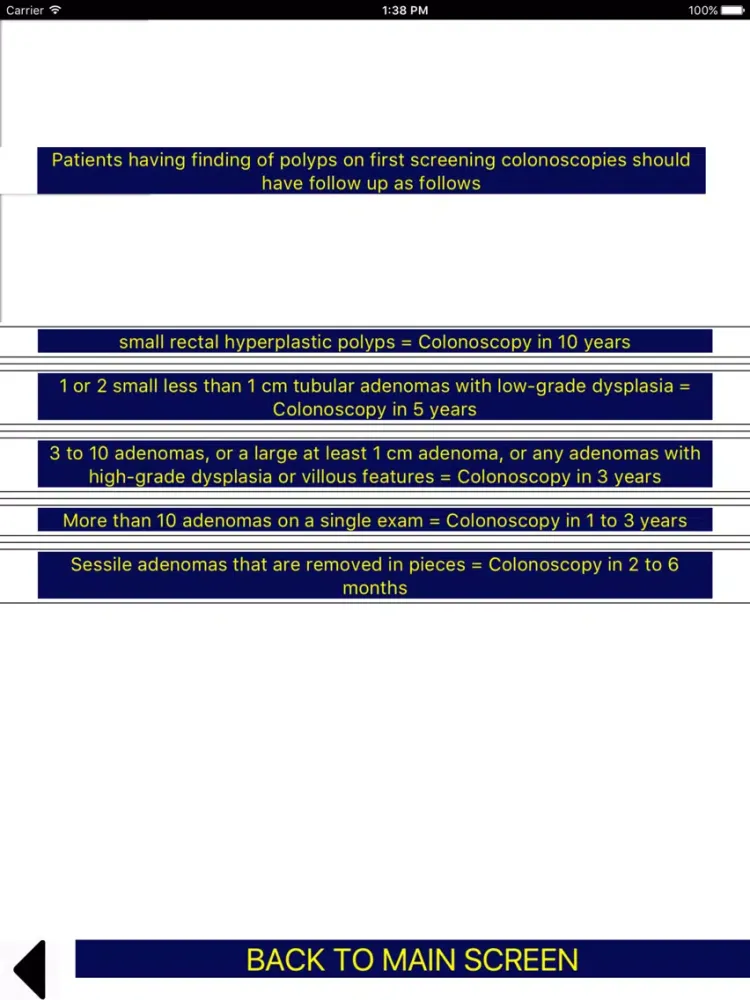 Capturas de pantalla de Colo-Rectal Cancer Screening iPad 