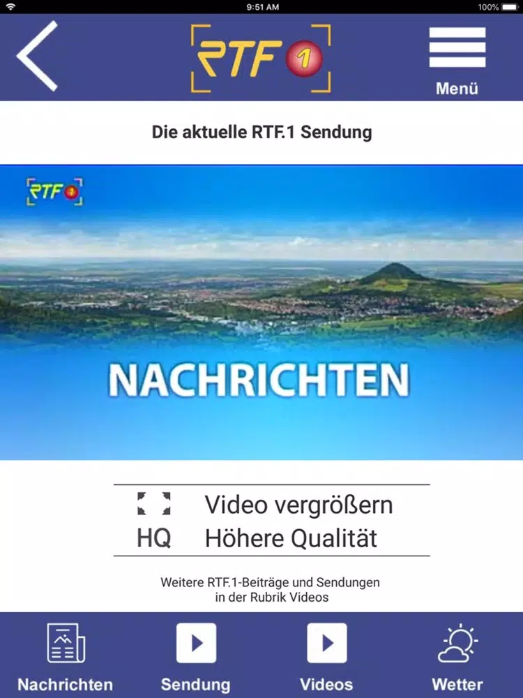 RTF1 Regionalfernsehen iPad  سکرین شاٹس