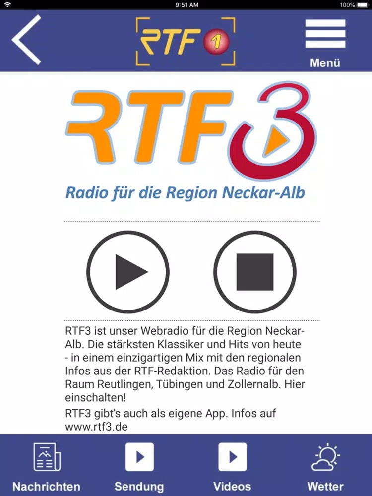 RTF1 Regionalfernsehen iPad  سکرین شاٹس